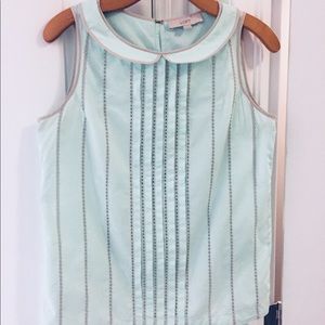 Mint green eyelet blouse size XS